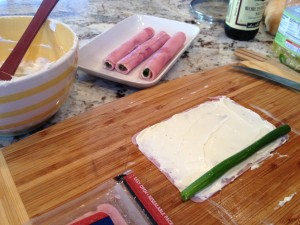 Making ham rolls