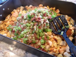 Making cornbread dressing