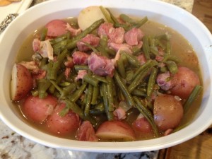 Southern green beans with ham & new potatoes