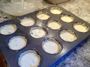 making breakfast quiches