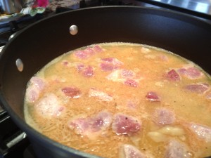 cooking pork carnitas