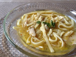 Yummy chicken noodle soup